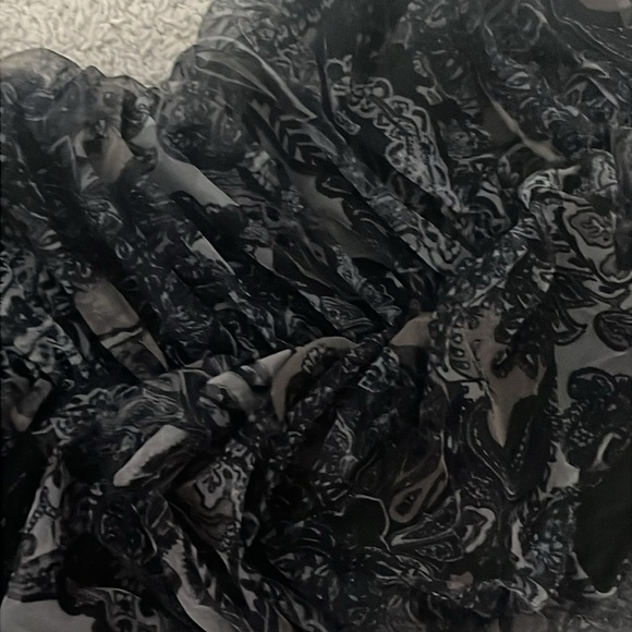 Elegant Black Ruched Dress; high neck similar to tank top style with thick strap - Picture 2 of 6